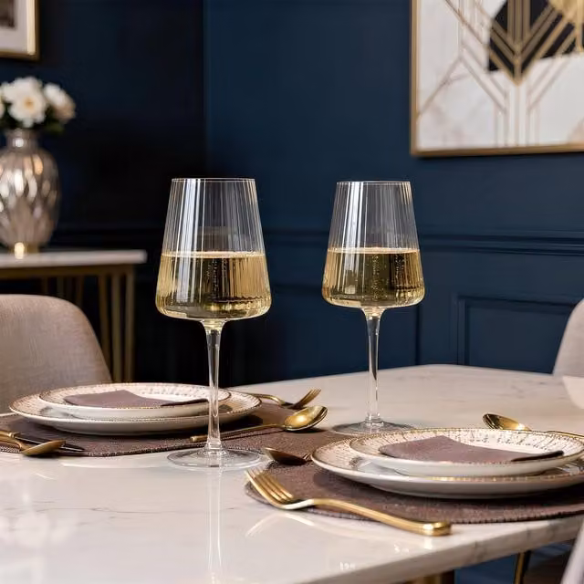 Argon Tableware Lead-Free Crystal Wine Glasses, Transparent, 480ml, Pack of 6