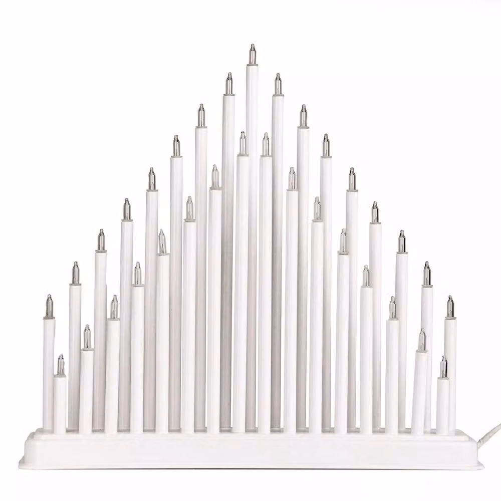 Marco Paul Traditional White Christmas Candle Bridge Tower with 33 Warm White Flameless Taper Candles – 3