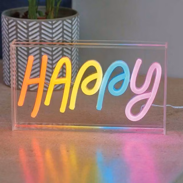 Marco Paul Happy Neon LED Wall Sign in Multicolour – 1
