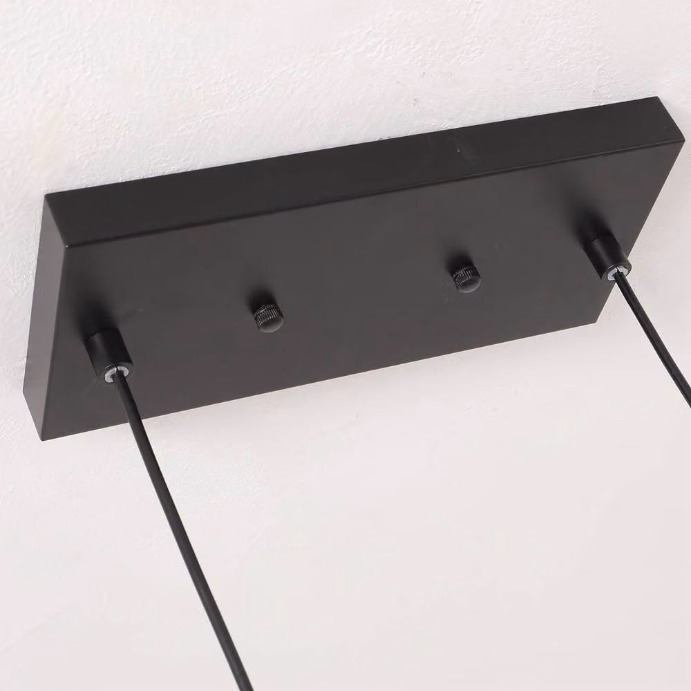 NIVOR 5 Light Linear Kitchen Island Pendant in Black with Transparent Glass, Dimmable and Height Adjustable – 4