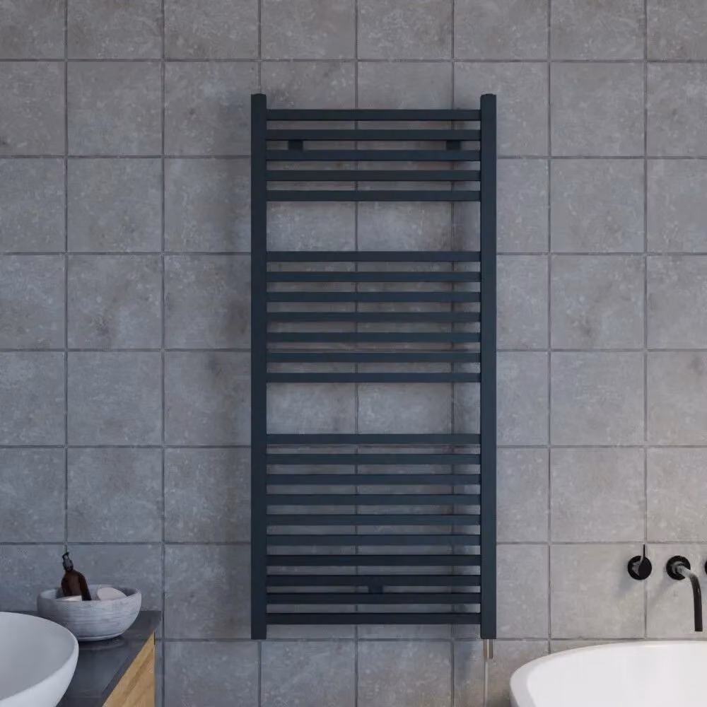 Balterley Electric Vertical Square Towel Rail 500 Watt Anthracite Grey H: 111 cm, W: 50 cm – 2