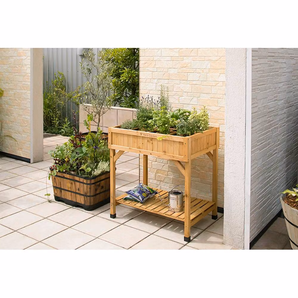 VegTrug Raised Bed Herb Garden in Light Brown, W/D/H: 80 x 58 x 58 cm – 3