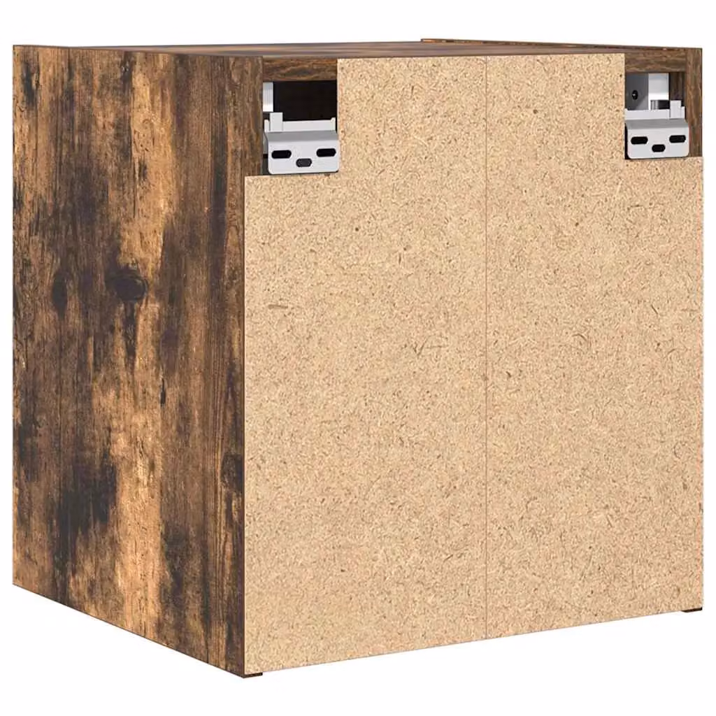 Berkfield Home Wall-mounted Bedside Cabinets, 2 Pack, Smoked Oak Brown, W: 38 cm, D: 34 cm, H: 40 cm – 4