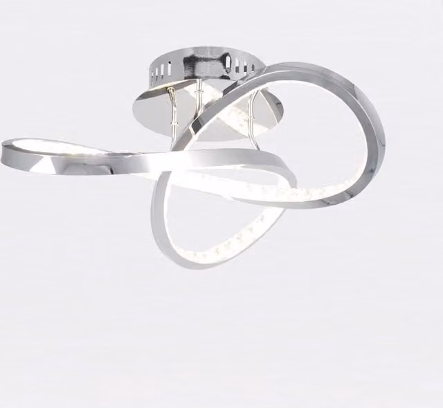 First Choice Lighting Jewelled Chrome LED Ring Ceiling Light in Silver – 1
