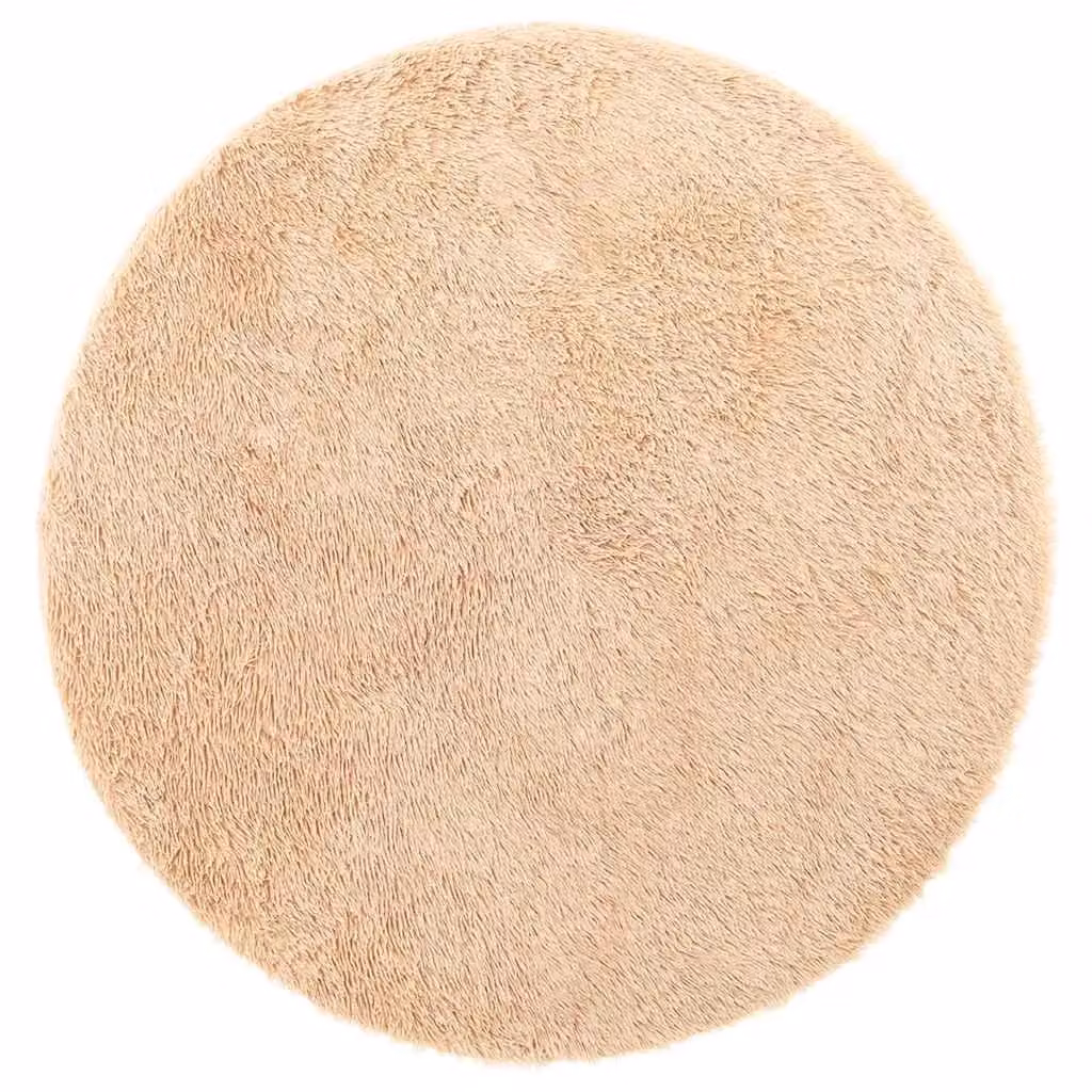 Berkfield Home NAVARRA Shaggy High Pile Rug, Beige, W/D/H: 100 x 100 x 1 cm, Polyester – 1