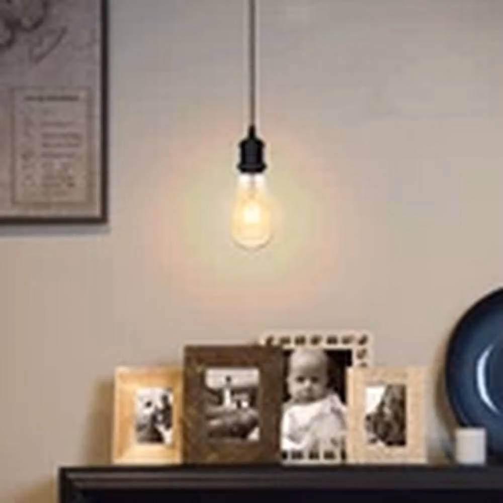 Havendro Black Twisted Cable Pendant Lamp Holder, Industrial Vintage Metal E27 Socket – 3