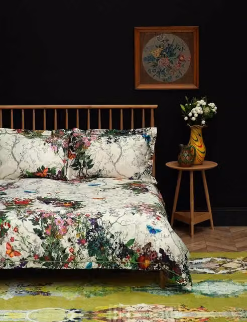Timorous Beasties Bloomsbury Garden Floral Cotton Sateen Bedding Set, Multicolour, 200 x 200 cm