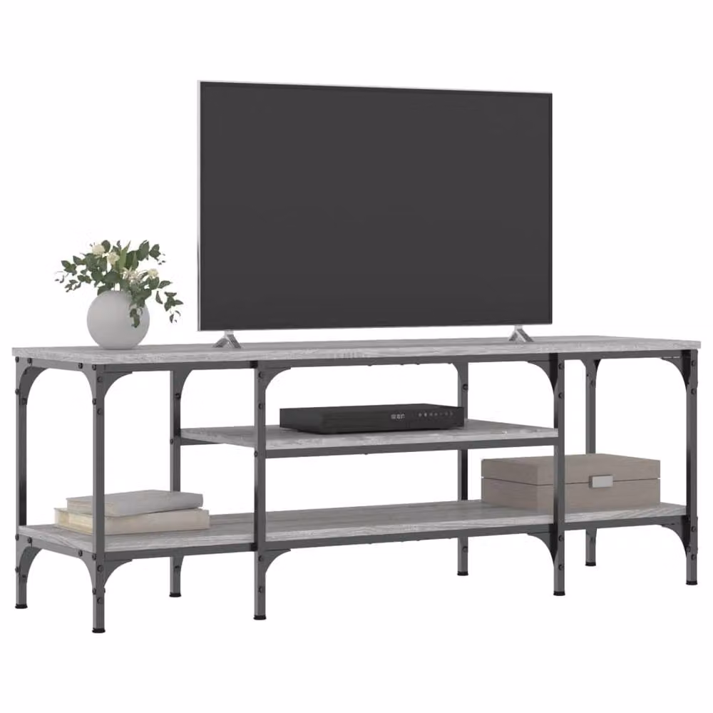 Berkfield Home Industrial TV Cabinet in Grey Sonoma, W/D/H: 121 x 35 x 45 cm – 2