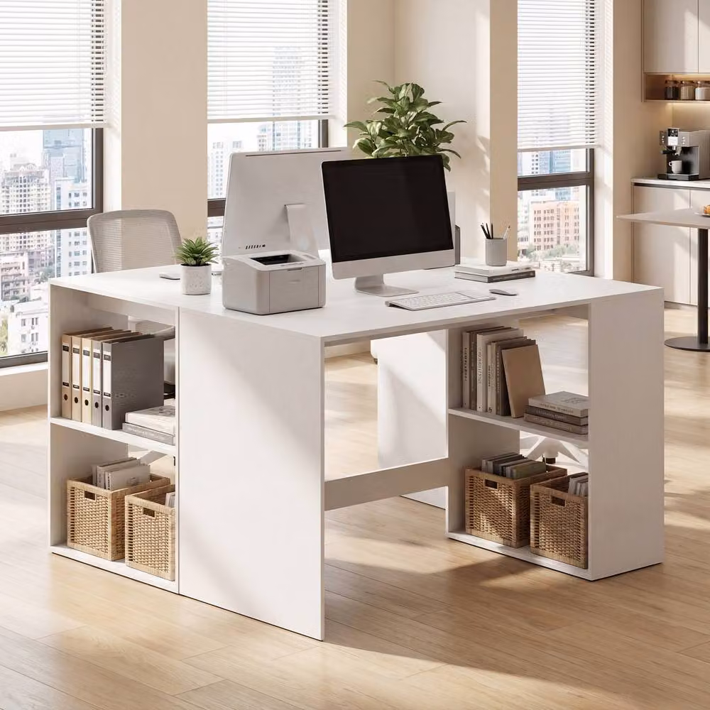 Gymax Modern White Computer Desk with W/D/H: 112 x 60 x 75 cm – 2