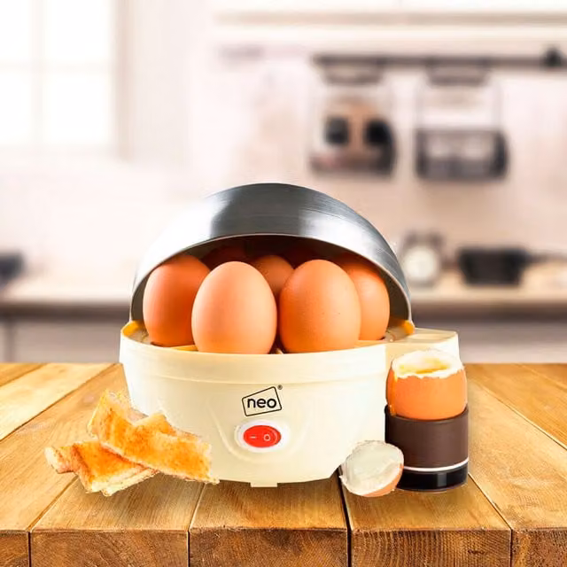 Neo Electric Stainless Steel Egg Boiler, Poacher and Steaming Machine in Beige
