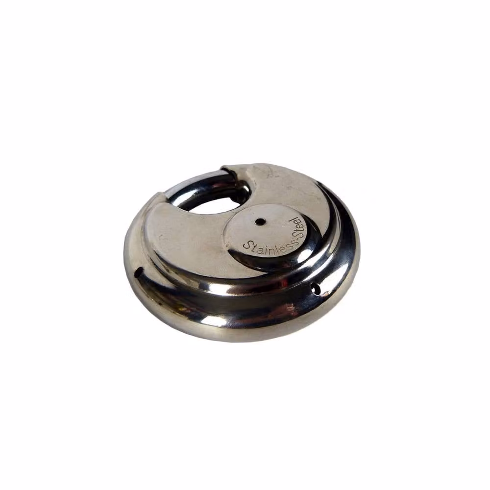 Nordara Round Discus Padlock Heavy Duty Stainless Steel in Silver, 70mm – 2