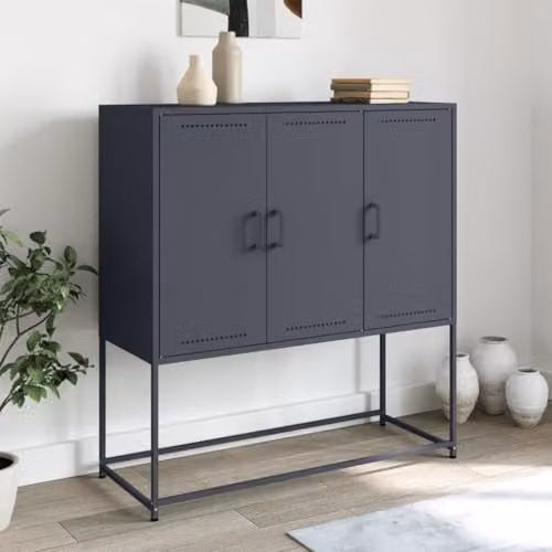 vidaXL Anthracite Steel Highboard W/D/H: 100.5 x 39 x 107 cm – 2