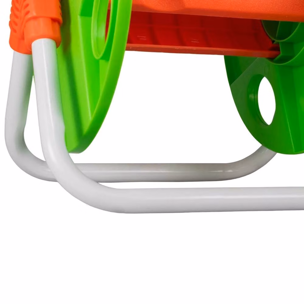 VOGREX Green Garden Hose Reel Cart with 20m 1/2 inch Hose and UV Resistant Crank Handle – 2
