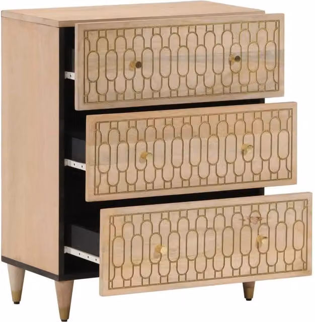 Berkfield Home Side Cabinet in Light Tan Mango Wood, W/D/H: 60 x 33 x 75 cm – 1