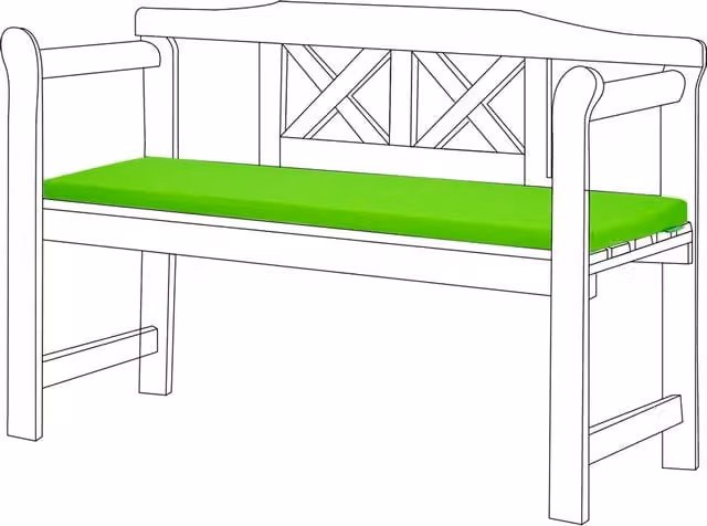 Gardenista Rectangular Water Repellent Garden Bench Cushion in Green Polyester