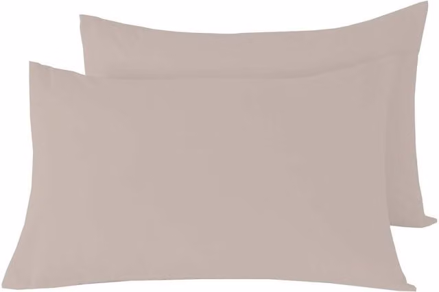 NewEdgeBlinds Basics Pillowcase Pair in Beige and Yellow Cotton-Polyester Blend