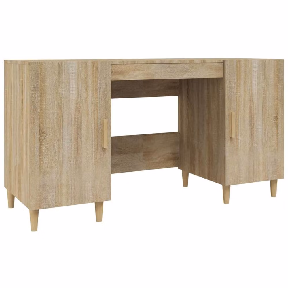 Berkfield Home Sonoma Oak Writing Desk in Brown, W/D/H: 140 x 50 x 75 cm – 2