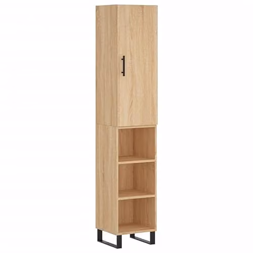 vidaXL Modern Highboard in Brown, W/D/H: 34.5 x 34.5 x 180 cm