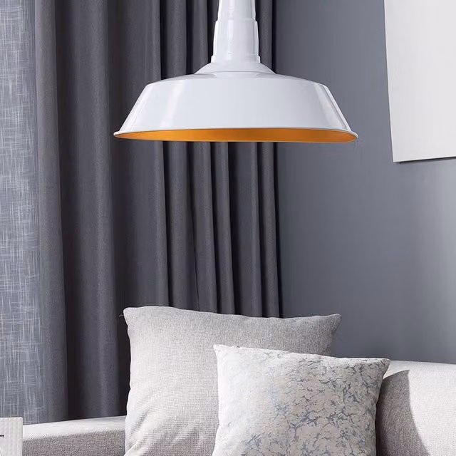 Wyld and Coco White and Gold Aluminium Round Pendant Lamp