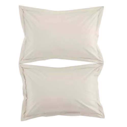 Christy Organic Cotton Percale Oxford Pillowcases, Set of 2, Beige, 50 x 75 cm