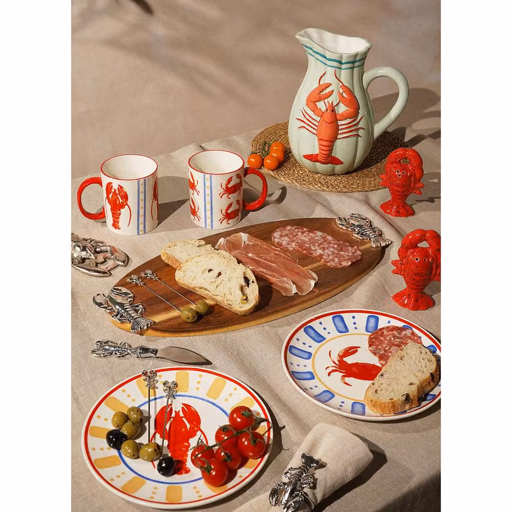 Hestia Lobster Salt and Pepper Set in Red Ceramic – 3