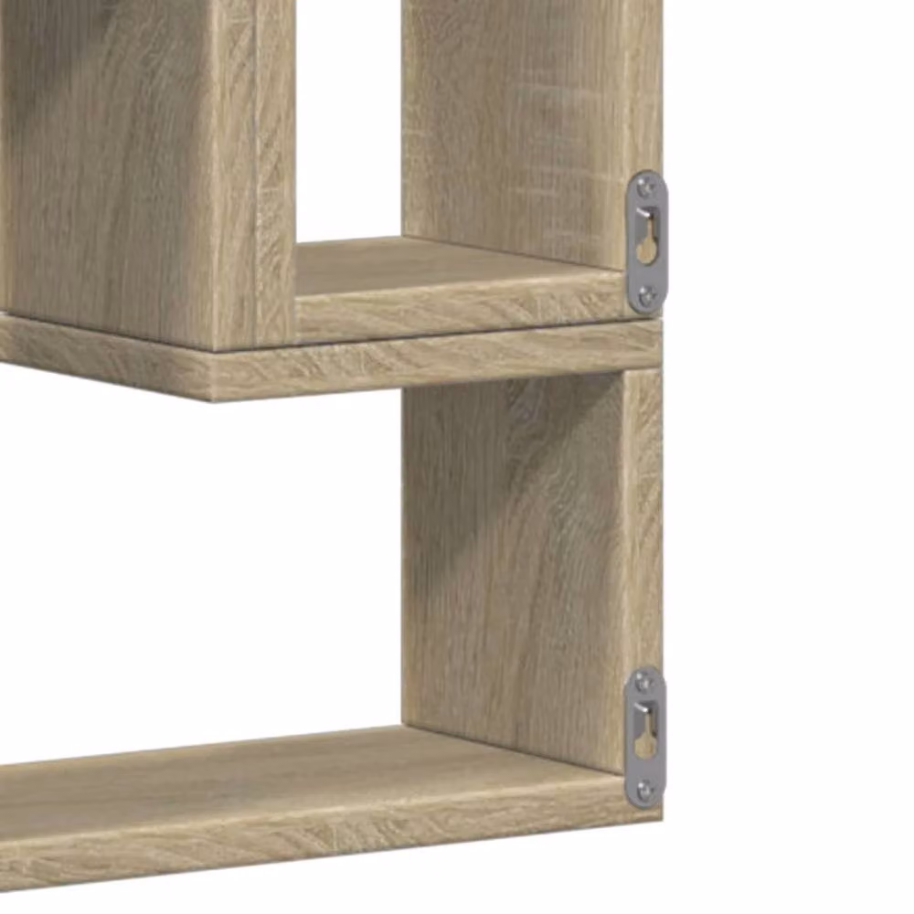 Berkfield Home Sonoma Oak Wall Shelf in Light Tan, W: 96 cm, D: 12 cm, H: 64 cm – 3