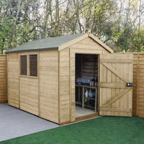Forest Garden Tongue and Groove Apex Shed in Brown