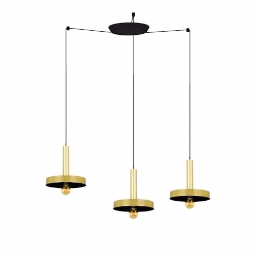Netlighting Whizz Cluster Pendant Ceiling Light in Gold and Black with 3 x E27 60W Sockets