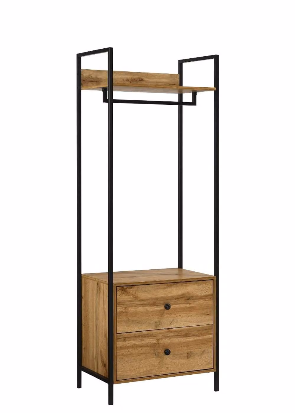 Timber Art Design Zahra Open Wardrobe with Two Drawers in Brown – 2