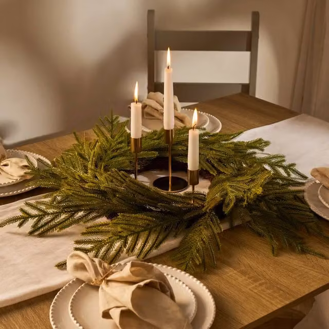 OHS Green Artificial Fir Wreath, Diameter: 40 cm – 5