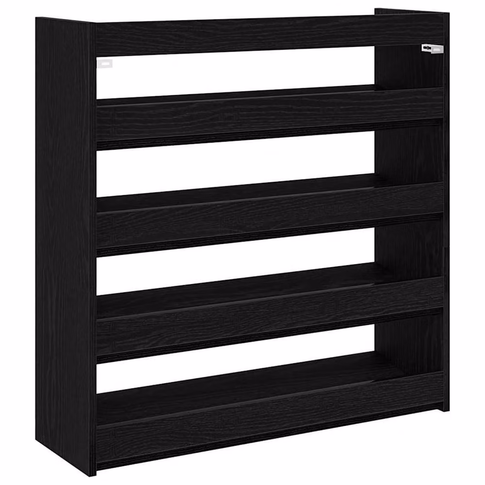 Berkfield Home Black MDF Shoe Rack, W: 80 cm, D: 25 cm, H: 81 cm – 6