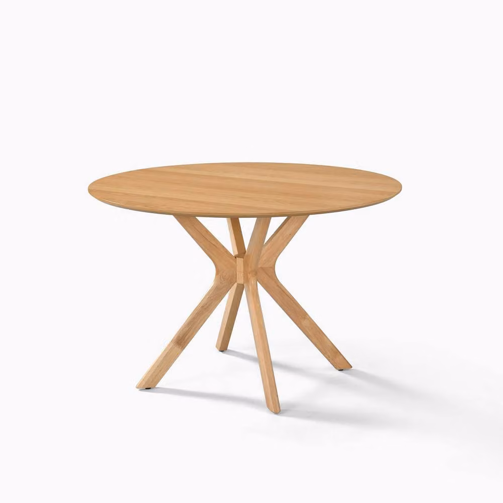 FurnitureboxUK Mette Round Oak Veneer Wood Dining Table in Brown, Diameter: 115 cm, Height: 75 cm – 2