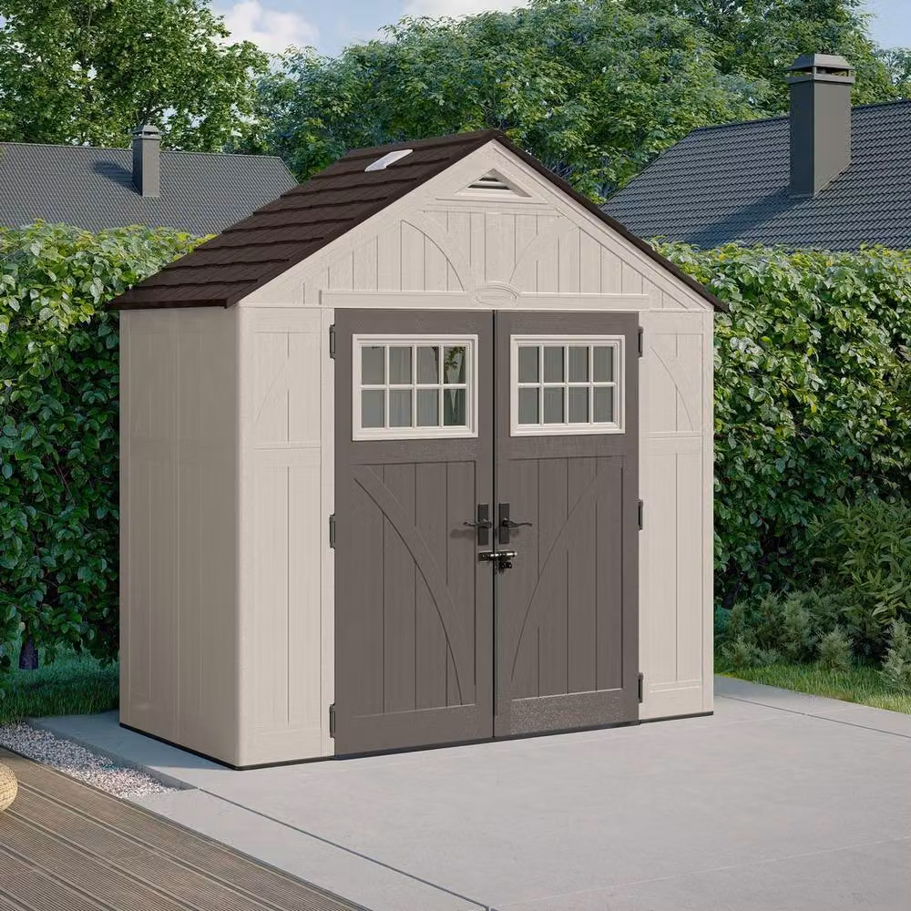 Rowlinsons Tremont Resin Shed in Brown, W255 x D124 x H262 cm – 2