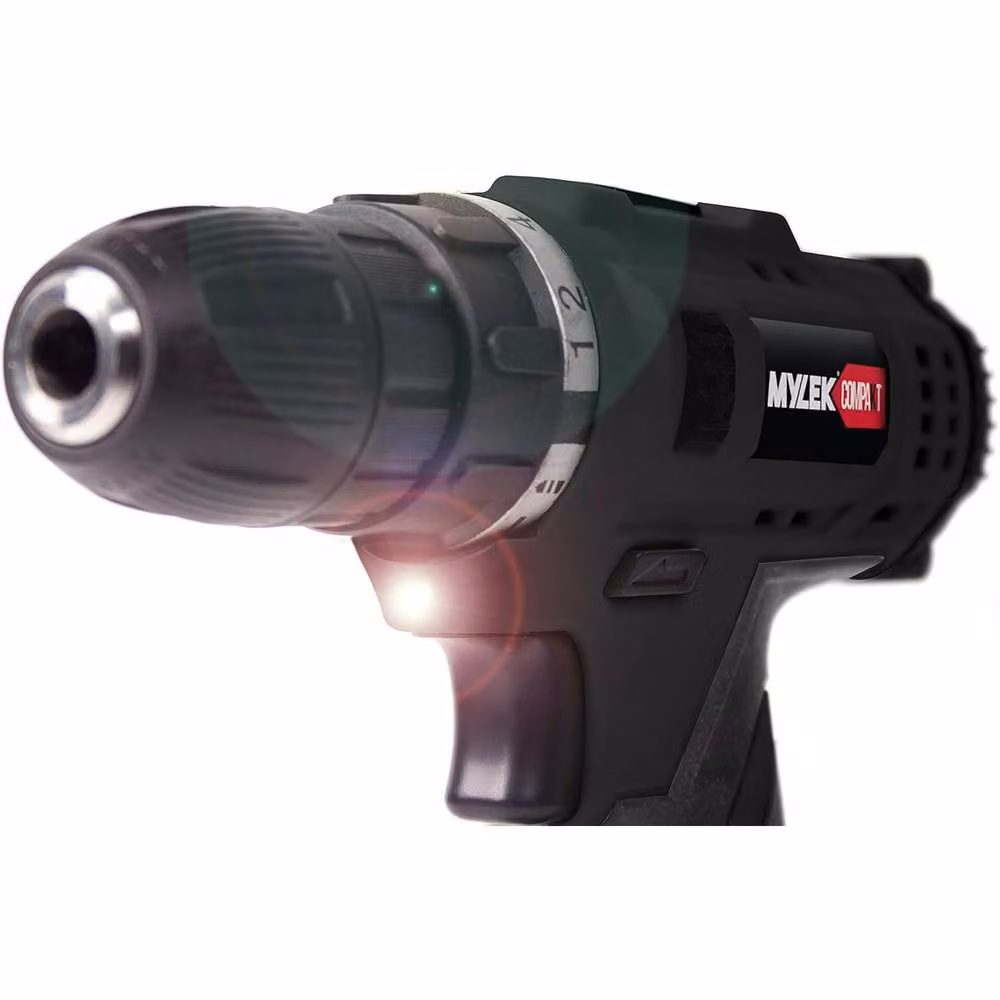 MYLEK 18V Cordless Li-ion Drill with 90 Piece Tool Kit and Case, Black – 7