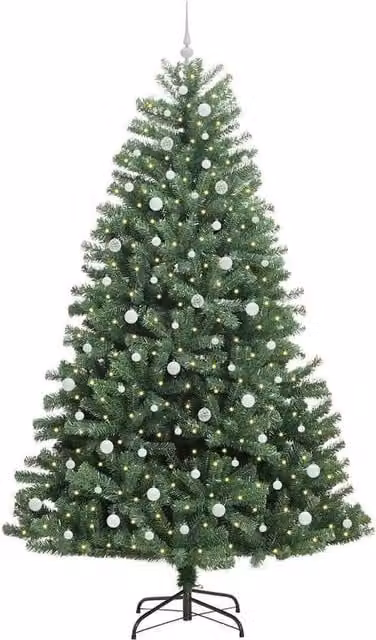Berkfield Home Realistic Artificial Hinged Christmas Tree in Green, Height: 240 cm – 1