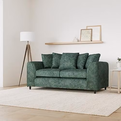 Abakus Direct Harriet 3 Seater Sofa in Rifle Green Crushed Chenille – 5