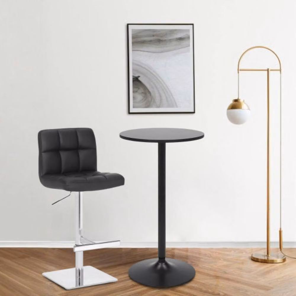 Netfurniture Metropolitan Round Poseur Table in Matt Black Wood – 2