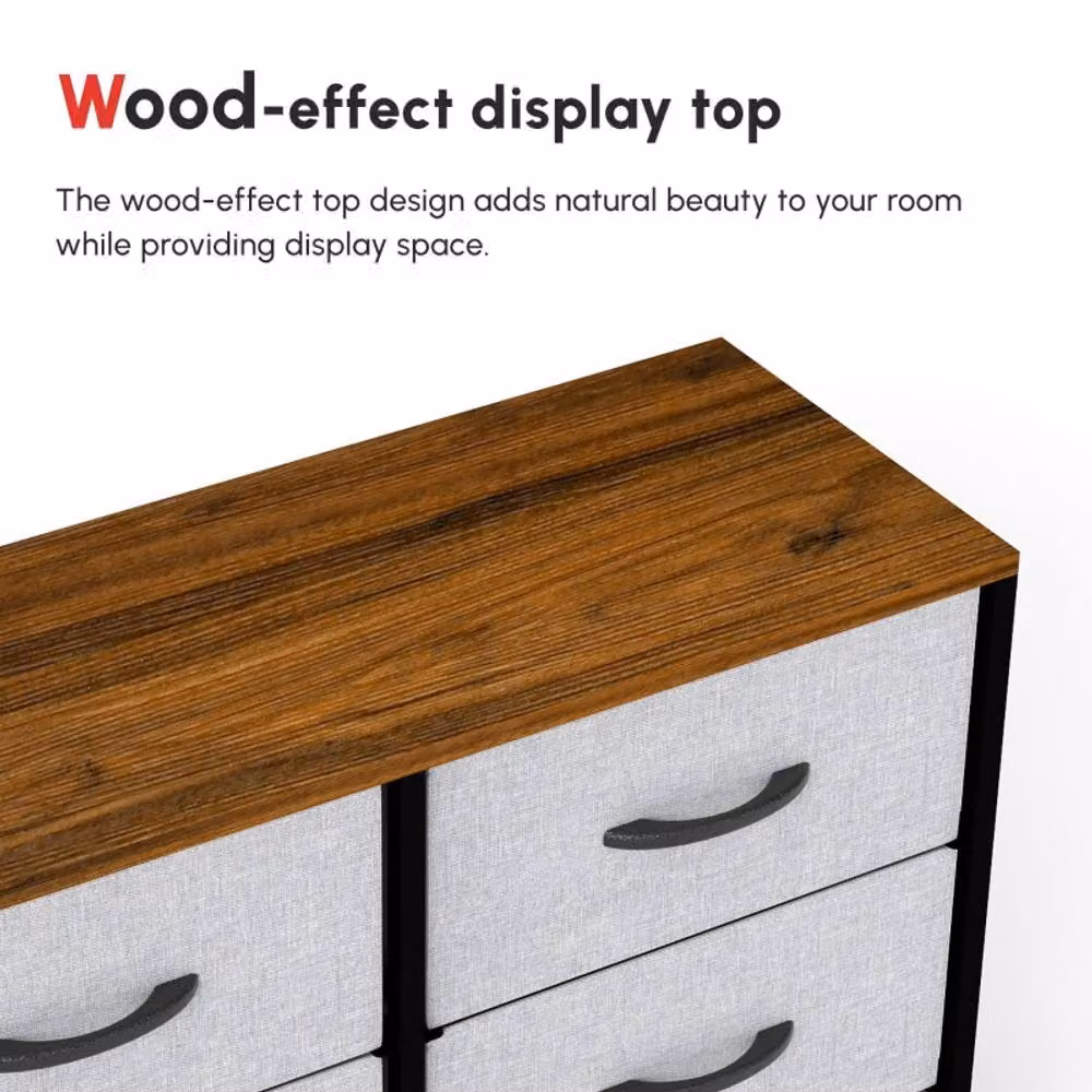 STILVORA Industrial 6-Drawer Chest of Drawers with Steel Frame in Grey – 4