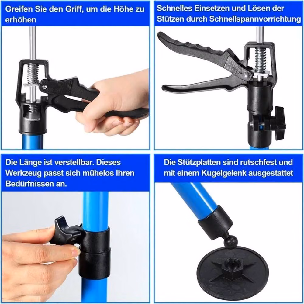 SPETLEK 2 Pack Blue Telescoping Plasterboard Support Poles, Adjustable 115-290 cm – 6