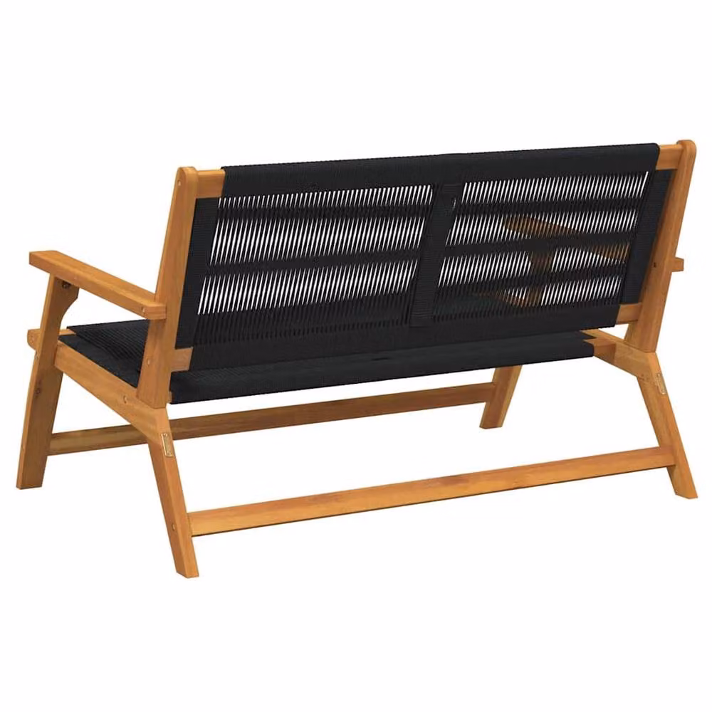 Berkfield Home Garden Bench in Black Solid Acacia Wood, H 73 cm x W 76 cm x D 122 cm – 4