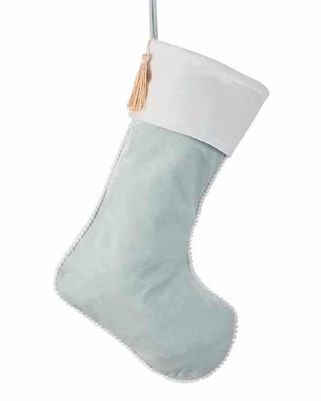Dibor Set of 4 Berkeley Velvet Christmas Stockings in Light Blue – 2