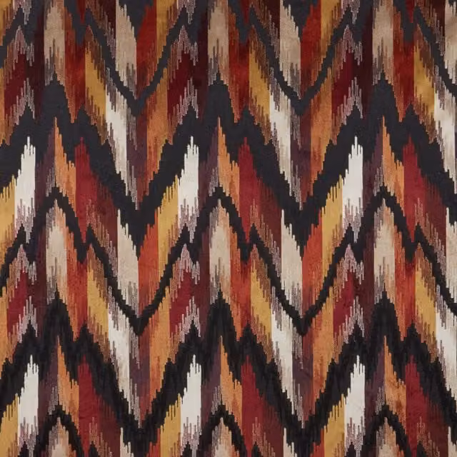 iLiv Omega Flame Retardant Velvet Upholstery Fabric in Wine Red and Multicolour