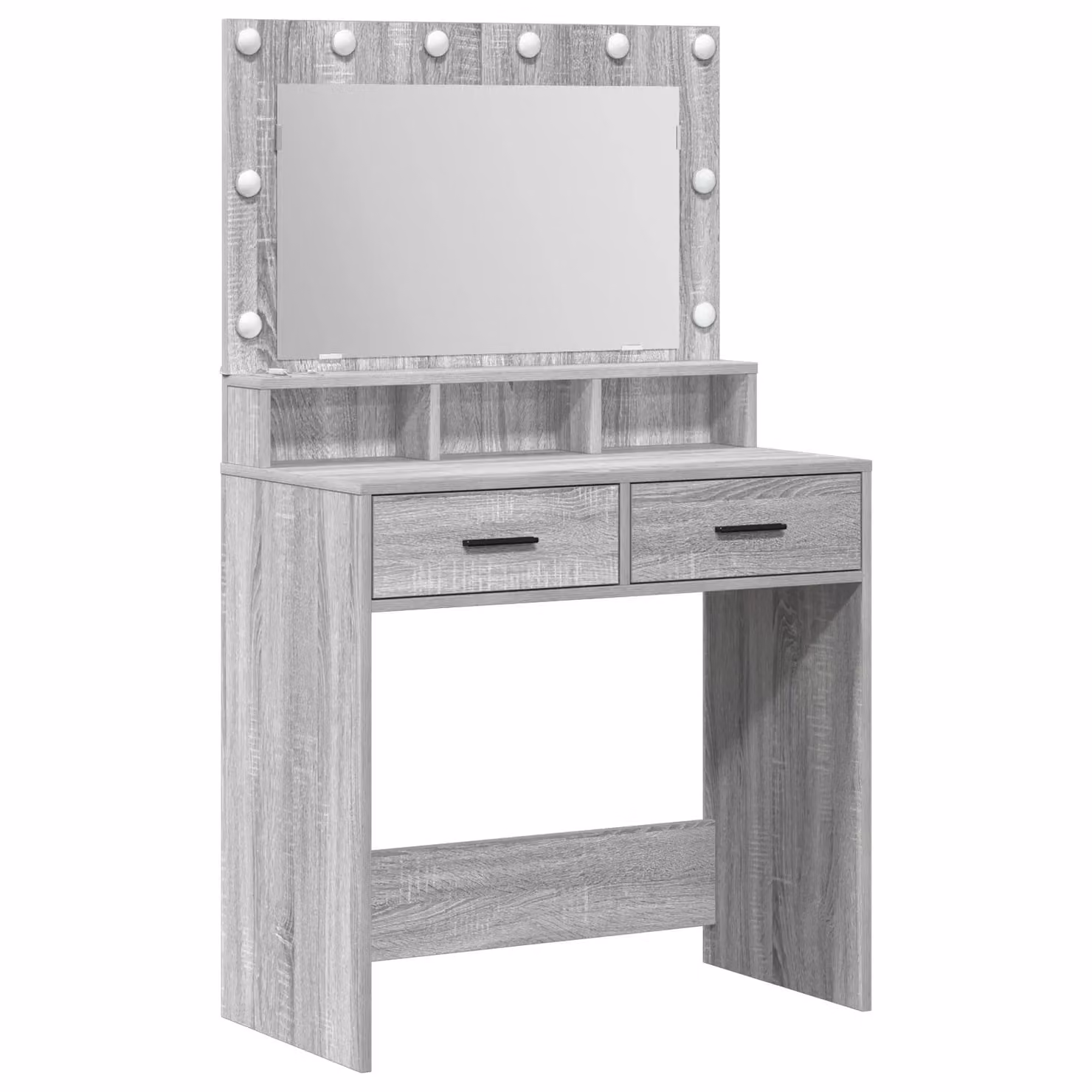 Berkfield Home Sonoma Grey Dressing Table with LED Lights W/D/H: 79 x 41 x 135 cm – 2