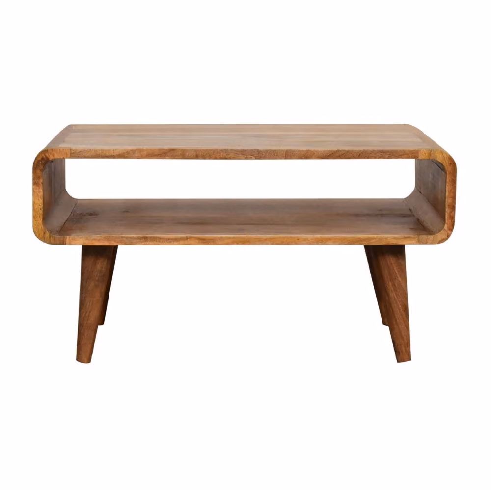 STILVORA Scandinavian Oak Wood Media Unit with Open Slot in Brown Matt Finish – 2