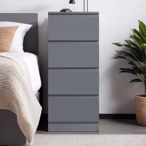 FWStyle Carlton Matt Dark Grey 4 Drawer Chest of Drawers – 4