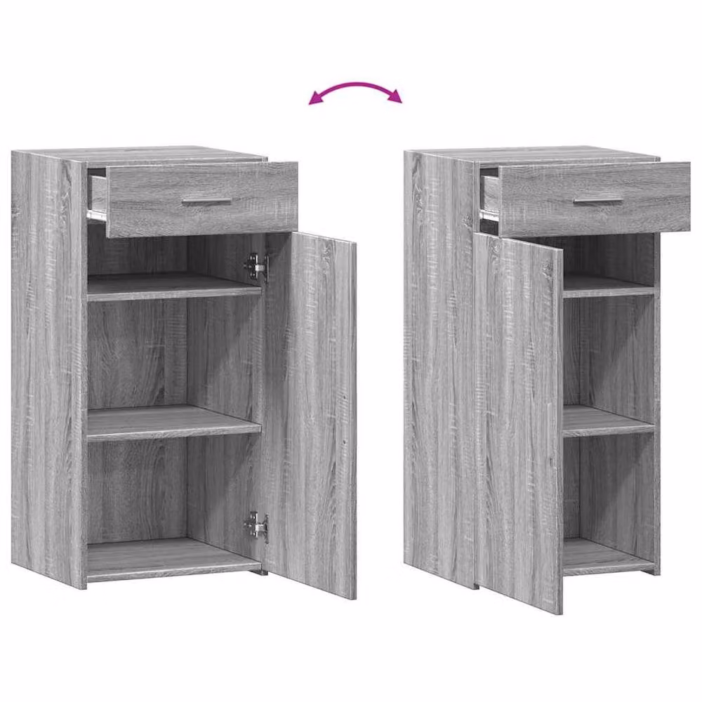 Berkfield Home Grey Sonoma Sideboard in Matt Engineered Wood W/D/H: 45 x 42.5 x 93 cm – 4