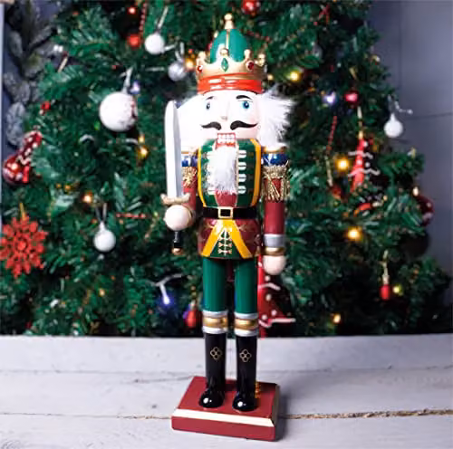 St Helens Home & Garden Nutcracker with Sword Christmas Tabletop Decoration, Multicolour, Height: 30 cm – 4