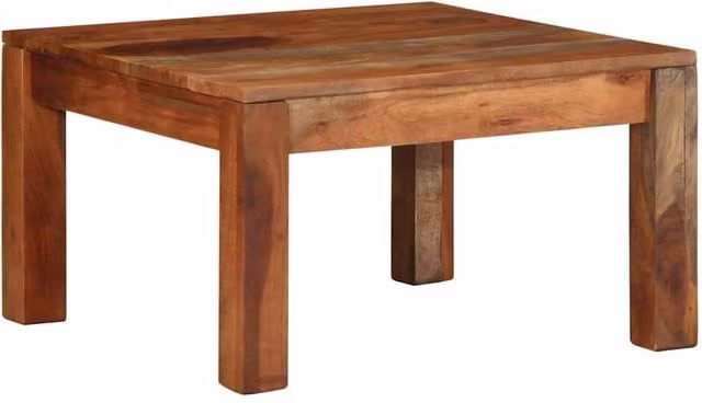 Berkfield Home Rustic Acacia Wood Coffee Table, Brown, W/D/H: 60 x 60 x 35 cm