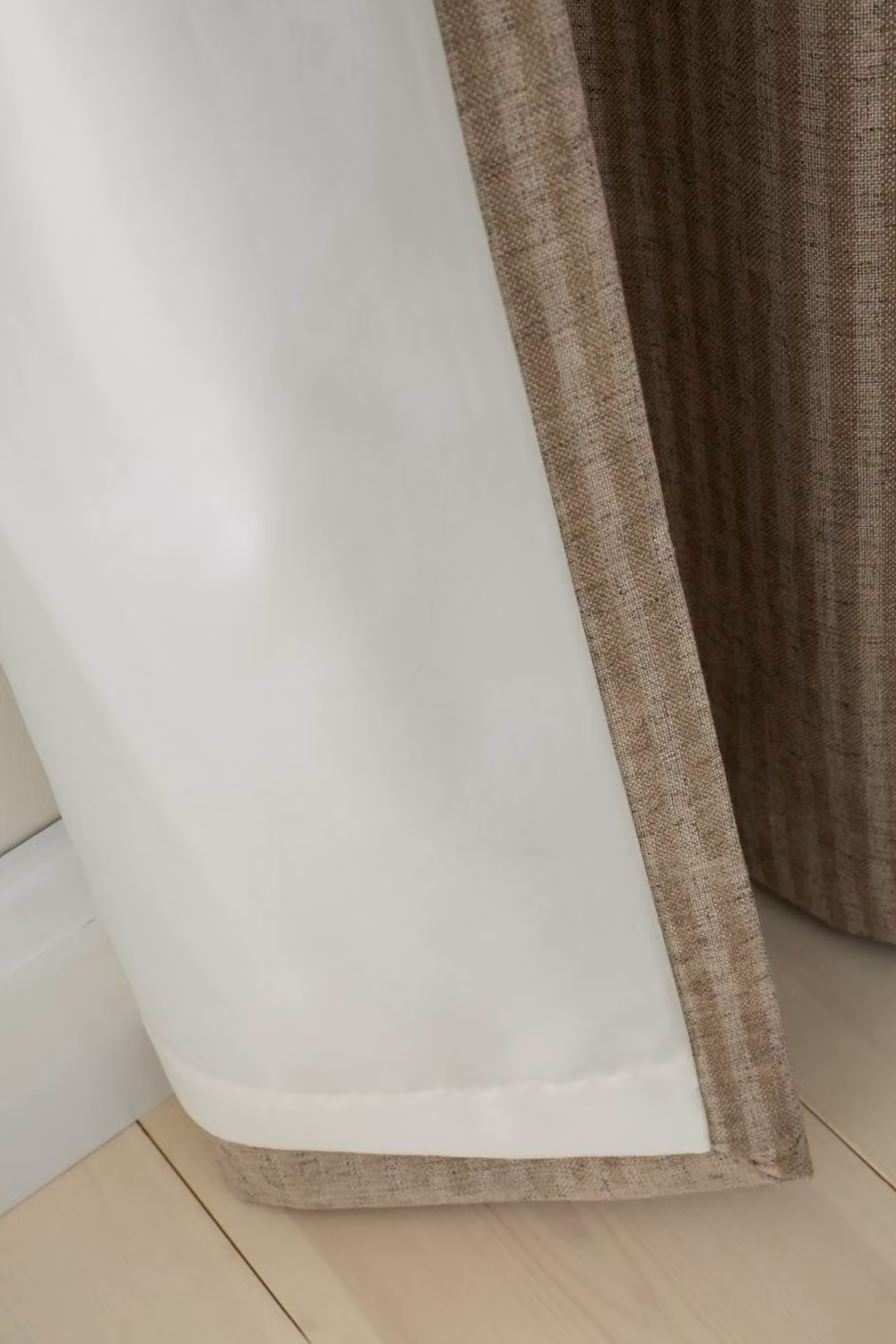 Bianca Chenille Stripe Lined Eyelet Curtains in Beige, Width: 168 cm, Drop: 137 cm – 3