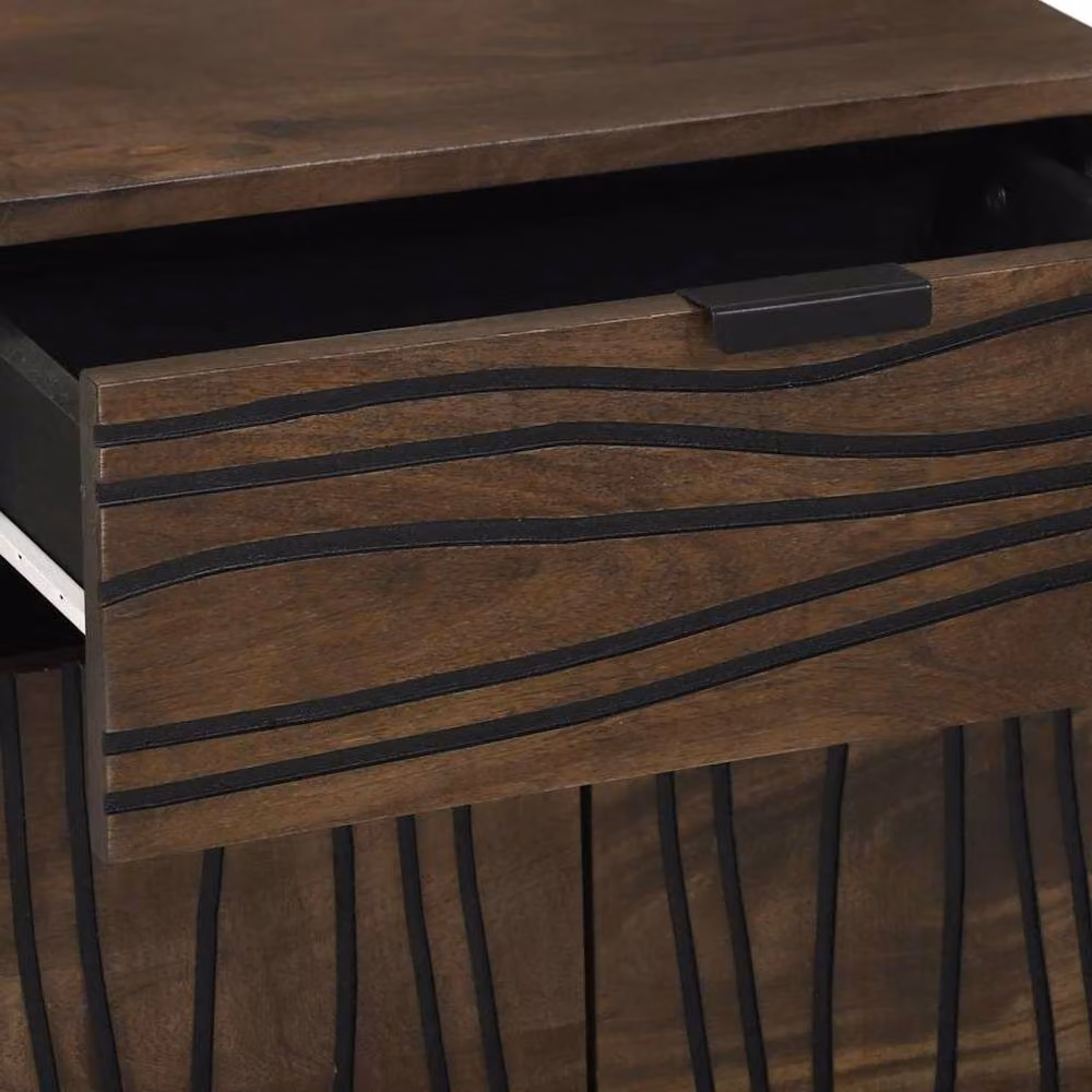 Berkfield Home Bedside Cabinet in Brown Solid Mango Wood, W/D/H: 50 x 33 x 60 cm – 3